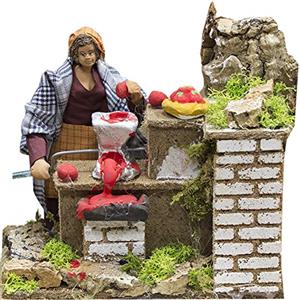 Joy Christmas Pastore per Presepe In Movimento, donna che fa la salsa 14X9 cm, 43137
