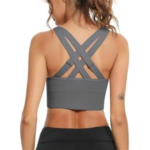 Litherday Reggiseno Sportivo Donna Supporto Medio Incrociato Yoga Fitness | Tessuto Elasticizzato Traspirante, Coppe Removibili E Spalline Regolabili, Supporto Medio Per Yoga Fitness Uso Quotidiano