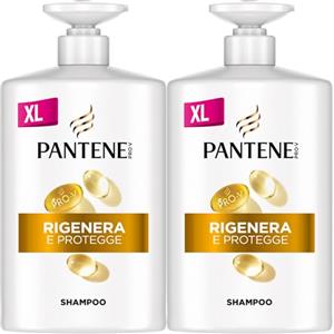 Pantene Pro-V Shampoo Rigenera E Protegge per Capelli Deboli 2x1000ML | per Capelli Secchi e Danneggiati, Protegge i Legami del Capello, senza Siliconi, Olio Minerale e Coloranti, Formato Maxi