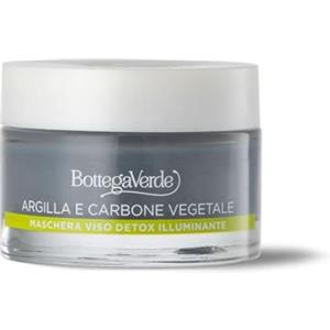Bottega Verde - Maschera Viso Detox Illuminante, Argille di Bellezza, 50 ml | con Argilla di Sicilia, Carbone Vegetale e Olio Essenziale di Ylang Ylang, Trattamento Purificante e Schiarente