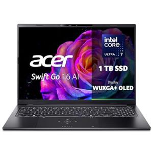Acer Swift Go 16 AI | Laptop | 16" | Ultra 7 | 16GB | 1TB | 16" OLED 120Hz | Intel Core Ultra 7 256V | 16GB RAM | 1TB SSD | Copilot+ PC | Windows 11 | Tastiera QWERTY|Senza Alimentatore