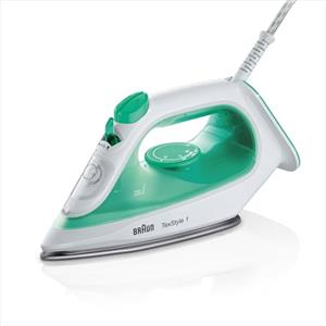 Braun TexStyle1 SI1040GR Ferro da stiro a Vapore, 5 Anni di Assistenza, Riscaldamento Rapido, Termostato Regolabile, 25g/min vapore in continuo, 120g/min colpo vapore, Serbatoio 220ml, Potenza 2000W