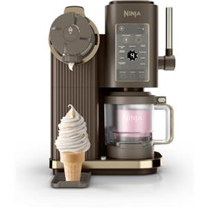 Ninja CREAMi Scoop & Swirl, gelatiera con 2 vasetti, 13 programmi, Prepara gelato, Gelato alla spina, Sorbetto, Milkshake e molto altro, Opzione Mix-in (Extra), Mocaccino NC701EUBR