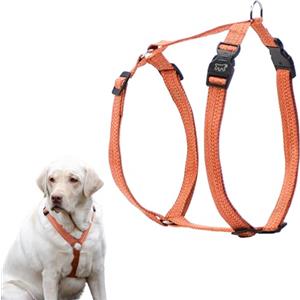 Ferplast Pettorina per Cani Grandi, Regolabile, Facile da Indossare, Realizzata al 100% in plastica Riciclata da Bottiglie in Pet, L, Arancio