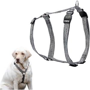 Ferplast Pettorina per Cani Grandi, Regolabile, Facile da Indossare, Realizzata al 100% in plastica Riciclata da Bottiglie in Pet, L, Grigio