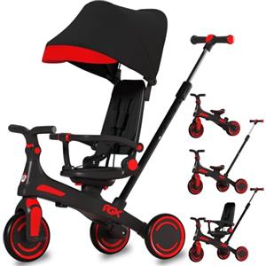 WeLLIFE RGX Triciclo Evolutivo 5 in 1 per Bambini 1-3 Anni | Con sedile girevole 360, maniglione genitore, cappottina parasole, cinture e montaggio senza attrezzi