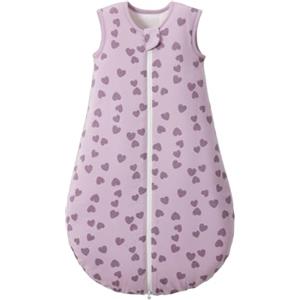 Duomiaomiao Sacco nanna invernale per neonati, 2,5 Tog, per tutto l'anno, 100% cotone, per neonate, 0-6 mesi (cuori viola, 0-6 mesi)