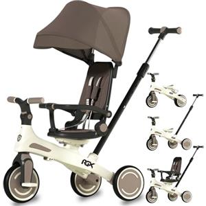 WeLLIFE RGX Triciclo Evolutivo 5 in 1 per Bambini 1-3 Anni | Con sedile girevole 360, maniglione genitore, cappottina parasole, cinture e montaggio senza attrezzi