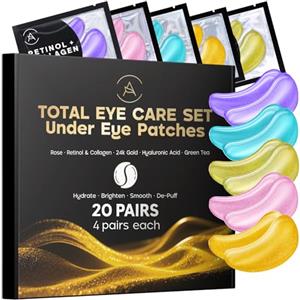 AURAE Uep Mix 20P5V Patch Occhi 20 Paia, Varietà, Maschera con Retinolo, 24K | Acido Ialuronico e Niacinamide, Eye Occhiaie e Borse, Rinfrescante e Lenitiva, Sfoggio ad Più Luminosi e Levigati