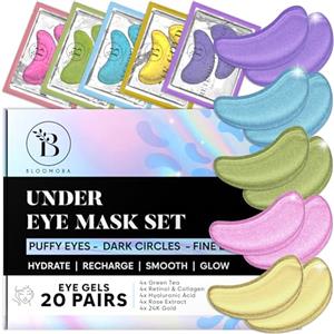 BLOOMORA Uep Mix 20P5V Patch Occhi 20 Paia, Varietà, Maschera con Retinolo, 24K | Acido Ialuronico e Niacinamide, Eye Occhiaie e Borse, Rinfrescante e Lenitiva, Sfoggio ad Più Luminosi e Levigati