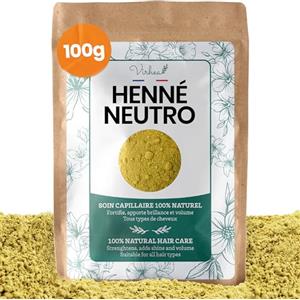 VIRHEA® Henné Neutro 100g - Rinforzante per Capelli, Effetto Incolore per Tutti i Tipi di Capelli - Maschera Naturale Anti-Frizz, Volume e Brillantezza - Cura del Cuoio Capelluto e Pre-Colorizzazione