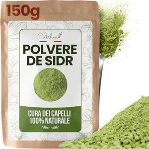 VIRHEA Polvere di Sidr 150 g - Polvere di giuggiolo naturale per capelli e viso - Qasil Ayurvedico idratante e volumizzante - Cura dei capelli e maschera per crescita e volume
