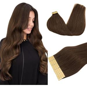 DOORES Extension Capelli Veri Biadesivo, Marrone Cioccolato 30cm 12 pollice 40g 20pcs, Invisibilità Tape in Hair Extensions Capelli Lisci Real Human Hair