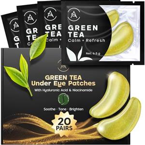 AURAE Uep Tea Patch Occhi al Tè Verde 20 Paia, Eye Occhiaie e Borse, Donna Uomo | Maschera con Niacinamide e Acido Ialuronico, Rinfrescante e Lenitiva, Addio Stanchezza, Benvenuto Splendore