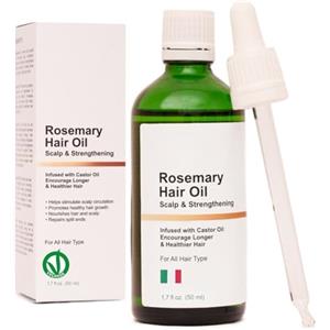 THE JOY Olio di Rosmarino per Capelli Diluito con Ricino, Jojoba e Biotina, 50 ml | Pre-shampoo pronto all'uso, si massaggia e si risciacqua - siero crescita capelli, crescita sopracciglia, rinforzante capelli