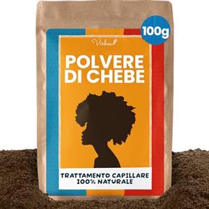 VIRHEA® Polvere di Chébé 100g - Polvere di Chebe Naturale per Crescita e Forza dei Capelli - Trattamento Idratante per Ricci Afro Danneggiati - Ritual Africano Tradizionale per Cura delle Radici