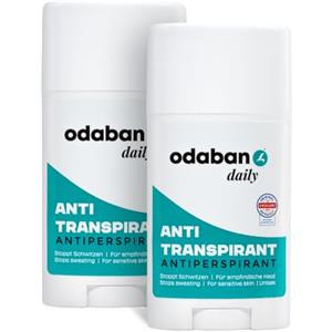 ODABAN ANTIPERPSPIRANT odaban® Deodorante antitraspirante stick, profumo fresco unisex, 2 x 60 g | Per uomo e donna, uso quotidiano sulle ascelle, formato solido da applicare direttamente, fragranza fresca e discreta