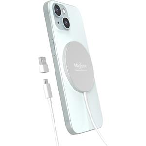 Hoonyer Caricatore Wireless Magnetico 2 in 1 - Design Ultra Sottile in Lega di Alluminio Compatibile con iPhone 16/15/14/13/12 (tutti i modelli) e AirPods 4/3/2/Pro (Bianco)