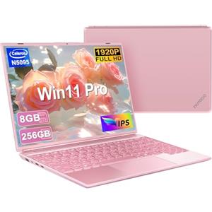 NOTODD PC Portatile Computer Portatile Notebook 14 Pollici N5095 Rose | Laptop Win11 8GB 256GB SSD 1TB Estensioni丨2.4G+5G WIFI 丨Ventola Raffreddamento Schermo丨1920 * 1200 2K FHD