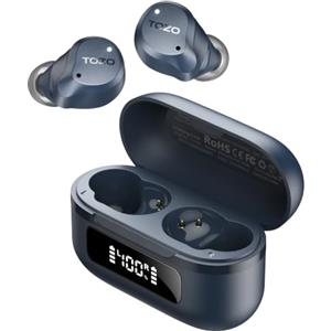 TOZO NC9 Cuffie Bluetooth 5.3 con ANC Ibrido, 6 Mics ENC | Suono OrigX 2.0, 60 Ore Modalità Trasparente, IPX8, Ricarica USB-C, Comode e Facili da Usare per Lavoro, Gioco e Commuting