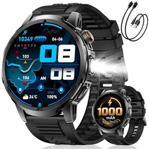LIMIGE Smartwatch Uomo 1000mAh 1.85" HD con LED Telefono Militare 110+ Sport IP68 | Smart watch con display HD, lunga durata della batteria, quadranti personalizzabili, monitoraggio cardiaco e del sonno