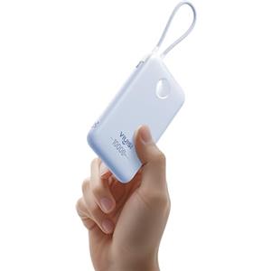 VIYISI Power Bank 10000mAh Piccolo Caricatore Portatile Ricarica Rapida | Slim Powerbank 20W con Cavo USB-C Integrato, Leggero Batteria Esterna da Viaggio per iPhone 17/16, Samsung, Xiaomi - Blu