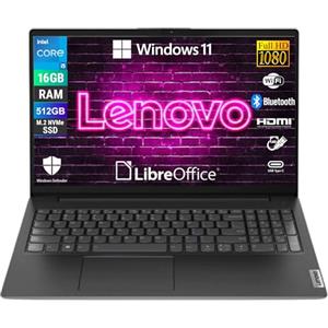 Lenovo, Notebook Portatile, V15 G4 IRU, Display 15,6" Full HD, Intel Core i5-13420H, Ram 16 GB DDR4, 512 GB SSD NVMe, Win 11 Pro, Libre Office, Preconfigurato