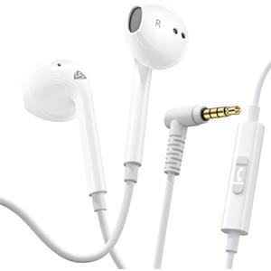 LUDOS ZENITH Auricolari In-Ear Cuffie, Cuffiette con Filo e Microfono, 5 Anni di Garanzia, Cuffie Isolamento Acustico, Cuffiette Cellulare, Jack 3,5 mm per iPhone, Apple, Samsung, Huawei - Bianco