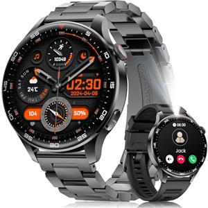LIMIGE Smartwatch Uomo 800mAh 1.7" HD con LED Telefono Militare IP68 110+ Sport | Grande schermo lunga durata batteria monitoraggio attività 110+ modalità sportive impermeabile antipolvere grado militare