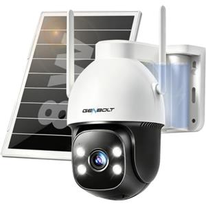 GENBOLT 4G AOV Telecamera Solare Esterno Con SIM Visione notturna colori | Registrazione 7/24,3MP,8W 15600mAh,senza wifi,Rilevamento AI,tracciamento automatico,IP CCTV Videocamera Sorveglianza