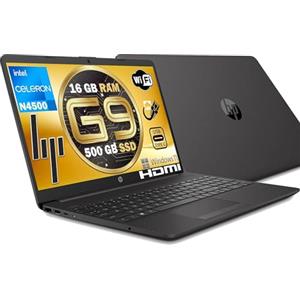 HP 250 G9 Notebook Portatile, RAM 16Gb DDR 4, Ssd Nvme 500GB Display HD 15.6", Intel 2 Core N4500 fino a 2,8 GHz, Wi-fi, 3 usb, webcam HD, Libre office, pronto All'uso