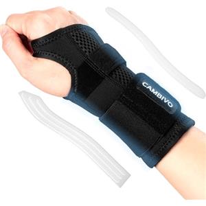 CAMBIVO Tutore Polso 2 Stecche Neoprene Regolabile Traspirante | Supporto Ergonomico per Stabilità del Polso durante Scrittura, Lavoro e Attività Quotidiane Uomo Donna, Mano Destra, S/M