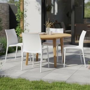 Dmora Sedia da Esterno Castellam Bianco 4 Sedie Impilabile, Peso Supportato 120 kg Made in Italy