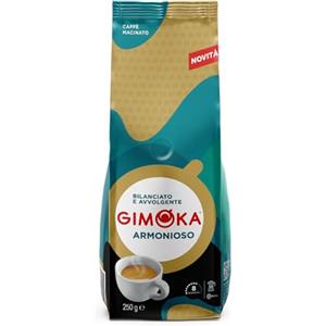 Gimoka caffè macinato Armonioso - Miscela arabica e robusta - (Confezione da 250 Grammi) - Adatto per Moka - Intensità 8