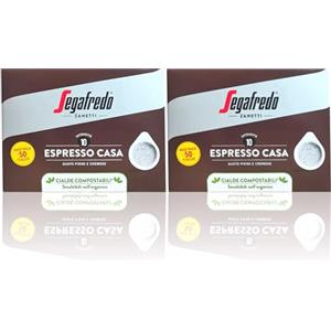 Segafredo Zanetti Cialde Compostabili Caffè Espresso Casa (2 Scatole da 50 pezzi ciascuna) - Per Macchine Espresso - Tostatura Media, Gusto Pieno e Cremoso (100 Cialde 44mm)