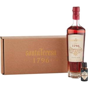 Santa Teresa Rum Solera a triplo invecchiamento Santa Teresa 1796 e bitter al cacao in un cofanetto regalo in latta, Vol. 40%, 70 cl / 700 ml, Idea regalo e ingrediente per cocktail, la confezione può variare