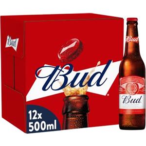 Budweiser Bud, Birra Bottiglia - Pacco da 12x50cl