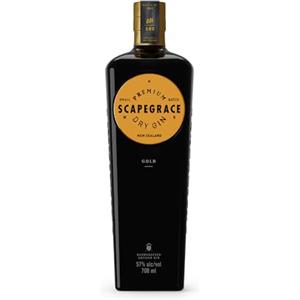 SCAPEGRACE Gold 57% - Premium Dry Gin - Serie limitata - Navy Strength - Distillato con acqua di ghiacciaio - 700 ml