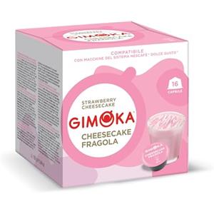 Gimoka - Cheesecake Fragola - 48 Capsule Compatibili con Macchinetta Caffè Nescafé®* Dolce Gusto®* - 3 Confezioni da 16 Capsule - Made in Italy