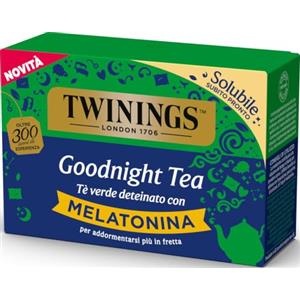 Twinings, Goodnight Tea, Tè Verde Deteinato con Melatonina, 12 Bustine | Tè Verde Deteinato solubile con Melatonina, per la riduzione del tempo richiesto per prendere sonno.