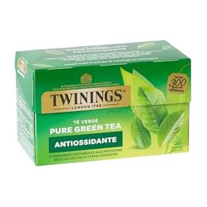 Twinings, Tè Verde Pure Green, Antiossidante, 20 Filtri | Pregiato Tè Verde, Gusto Delicato e Rinfrescante, Fonte Naturale di Manganese, Antiossidante