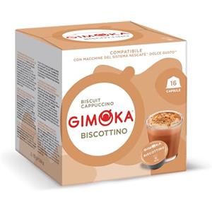 Gimoka - Biscottino - 48 Capsule Compatibili con Macchinetta Caffè Nescafé®* Dolce Gusto®* - 3 Confezioni da 16 Capsule - Made in Italy