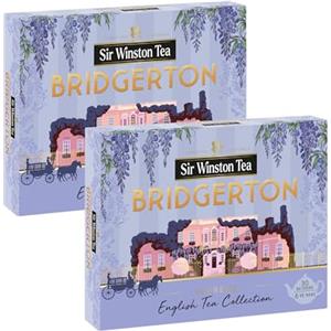 Sir Winston Tea, Collection Tè Neri Bridgerton (2 box da 30 filtri), English Breakfast, Caramello Panna, Cookies Lampone Vaniglia, Vaniglia Cannella Zenzero, Zenzero Limone, Earl Grey, Senza Lattosio