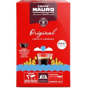 CAFFE MAURO TORREFAZIONE Caffè Mauro Torrefazione miscela Original - intensità 10/10 - 144 Capsule, Compatibili con Macchine Lavazza®* A Modo Mio®* (4 confezioni da 36)
