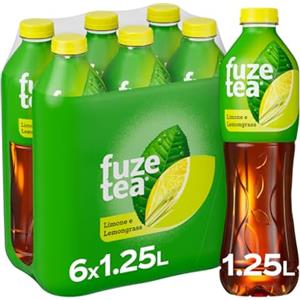 Fuze Tea, Bevanda Rinfrescante Analcolica di Té al Gusto Limone e Citronella, con Zuccheri ed Edulcorante - 6 Bottiglie da 1.25 L