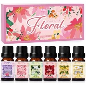 SALKING Oli Essenziali Natura per Diffusori 6x10ml, Set di Olio Essenziale Puri per Aromaterapia e Massaggi - Pino, brezza oceanica, pioggia, erba appena tagliata, fiori di campo, aria di montagna