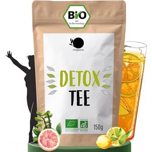 Origeens TISANA DETOX BIO 150g - Tisana sfusa a base di tè verde e mate certificata biologica - Fit Tea, Detox dimagrante 30 giorni