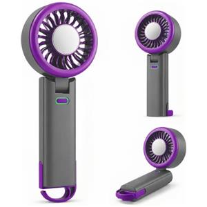 LUCYLANKER Ventilatore Portatile a Mano con Piastra di Raffreddamento, Mini Ventilatore Pieghevole con Moschettone, 5 Velocità Ventilatore Ricaricabile USB-C per Viaggio, Ufficio e Campeggio