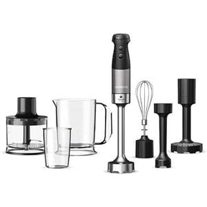 Kenwood Frullatore ad immersione Triblade XL Pro HBM80.327BK, Frusta in metallo, Tritatutto, Schiacciapatate, e bicchieri graduati
