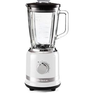 Ariete 585 Frullatore Moderna, 1000W, Capacità 1,5 L, 4 velocità + Funzione Pulse, Tazza in vetro graduata, 4 lame in acciaio inox, Bianco